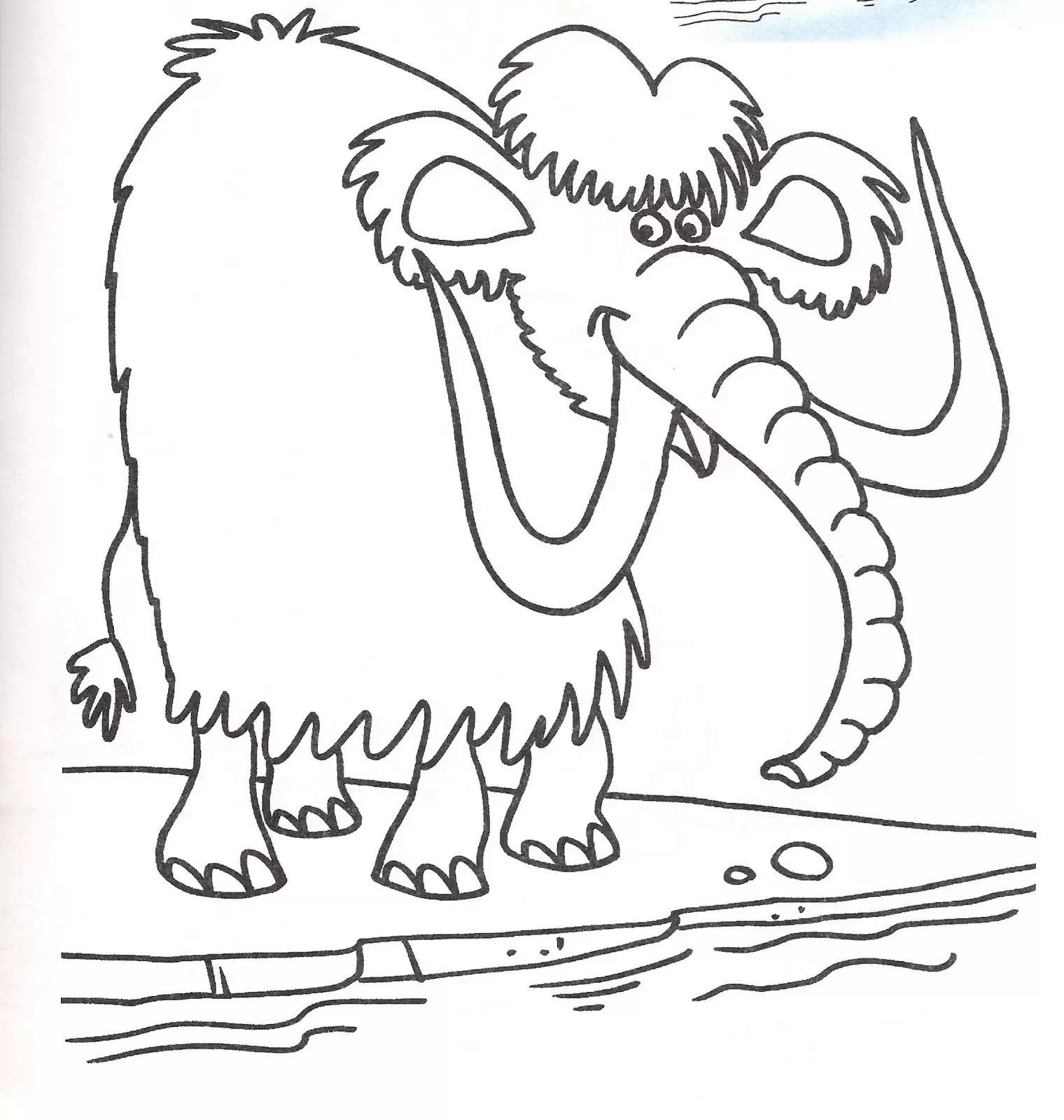 Color-galore mammoth coloring page for children