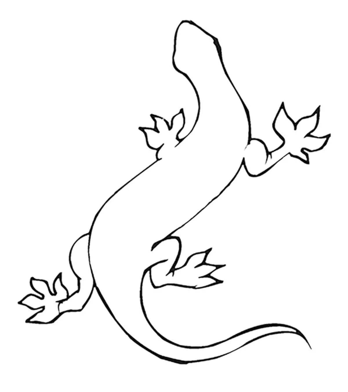 Playful lizard coloring book for kids