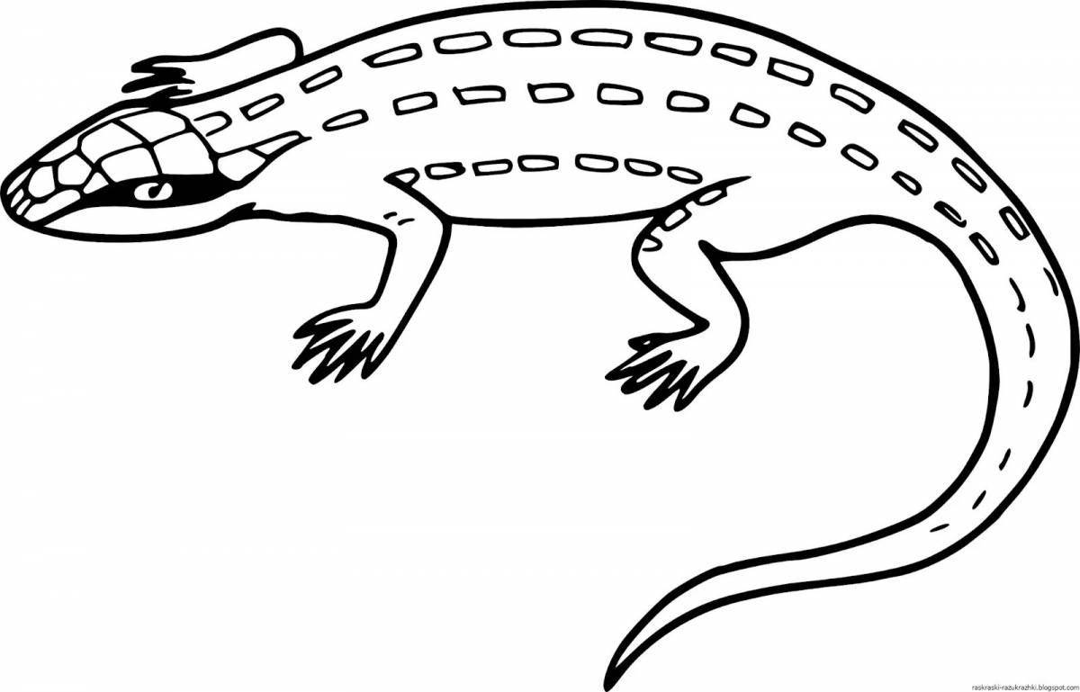 Adorable lizard coloring book for kids