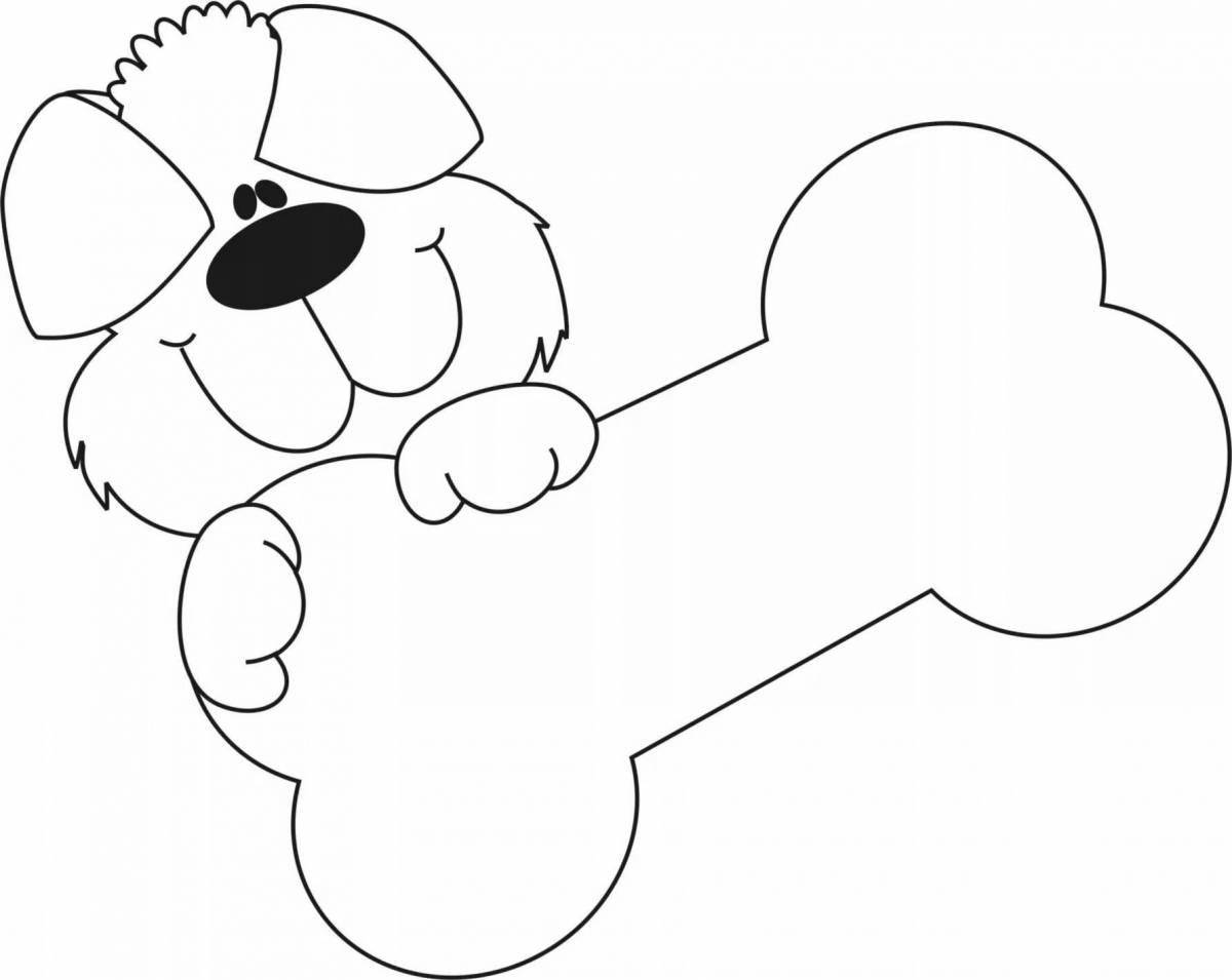 Tempting bone coloring page for beginners