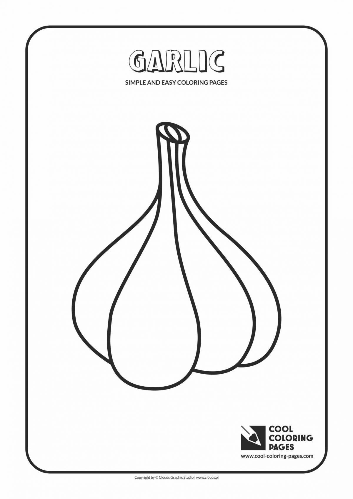 Attractive garlic coloring book for kids