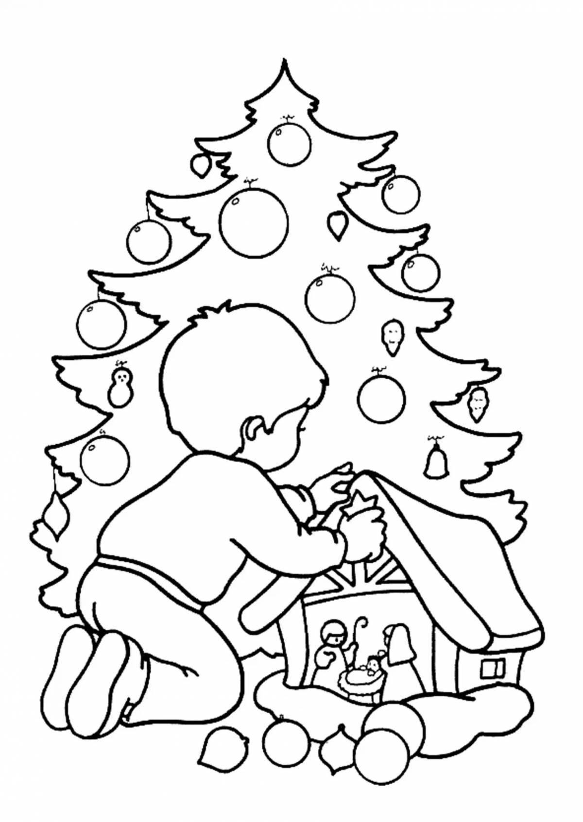 Джазовая рождественская раскраска для детей
