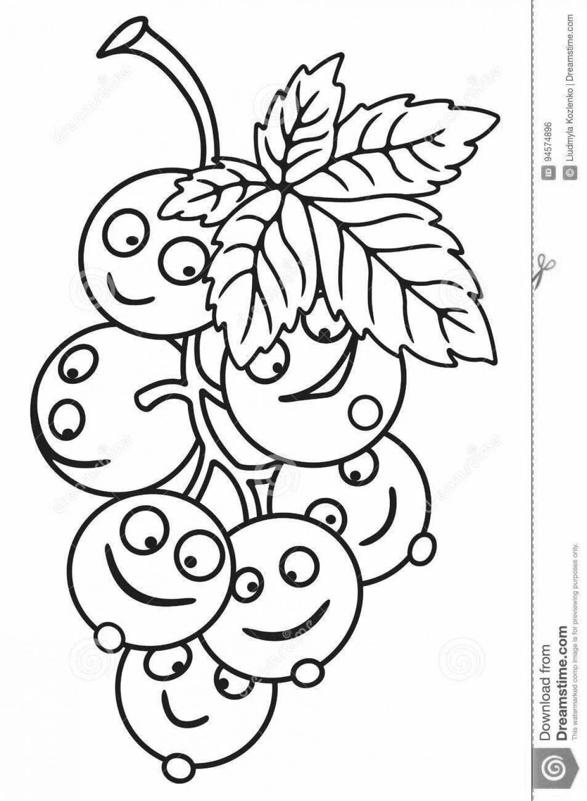 Cute currant coloring book for kids