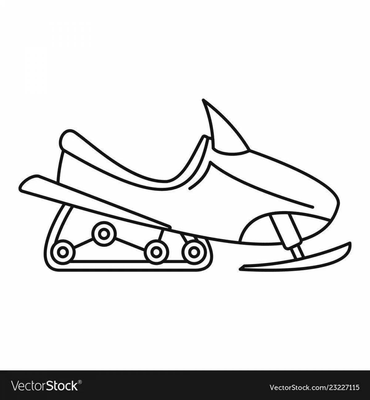 Fabulous coloring pages of snowmobiles for kids