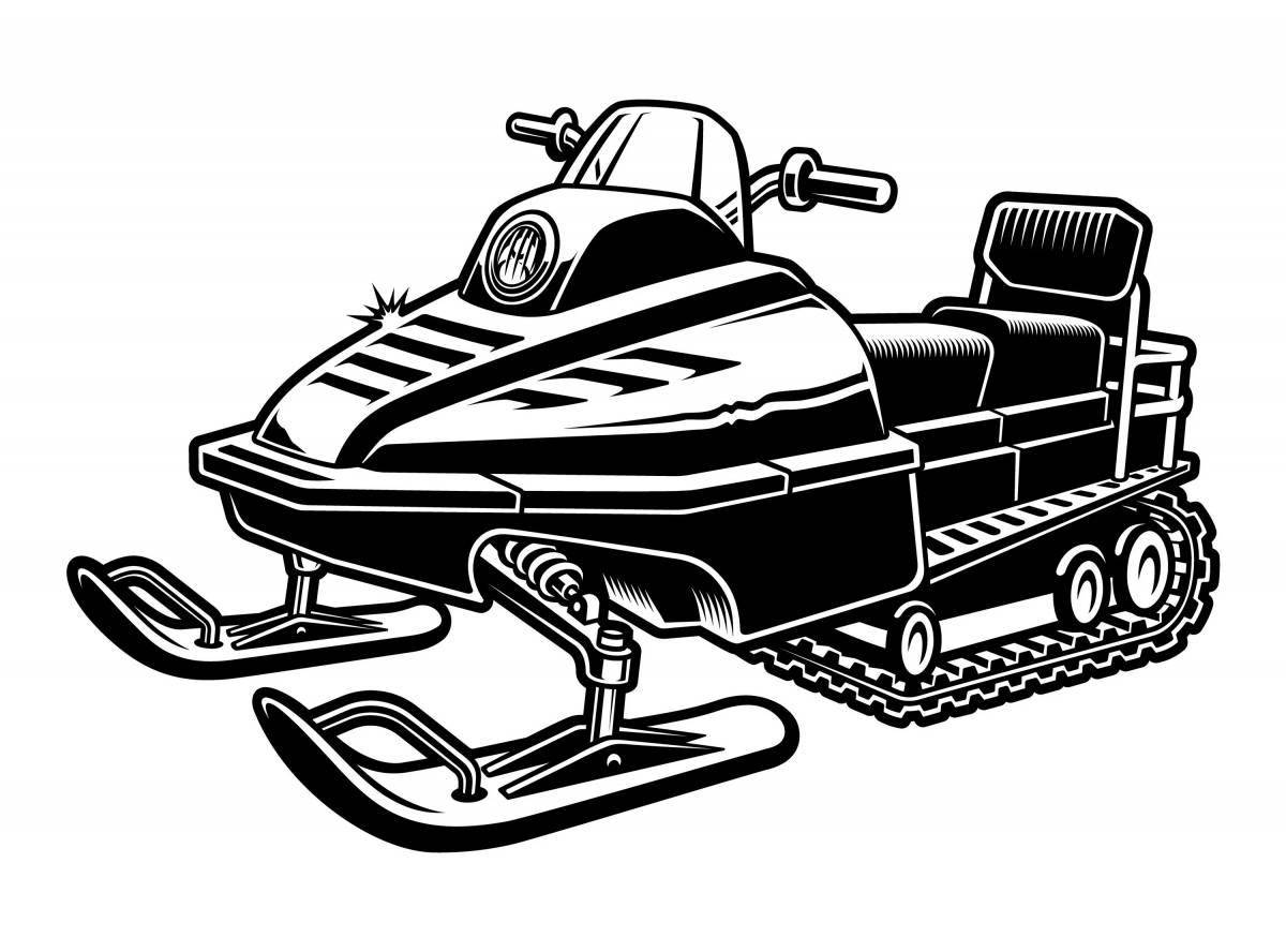Adorable snowmobile coloring book for kids