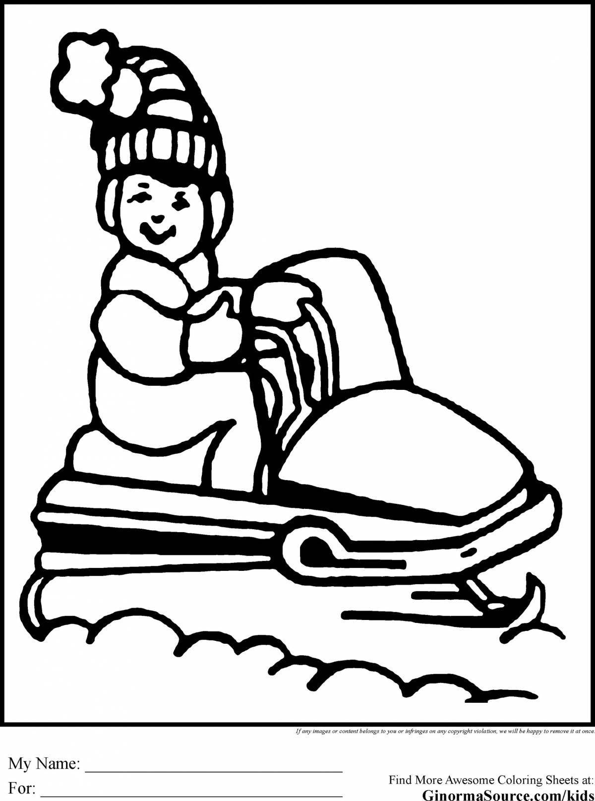 Amazing snowmobile coloring pages for kids