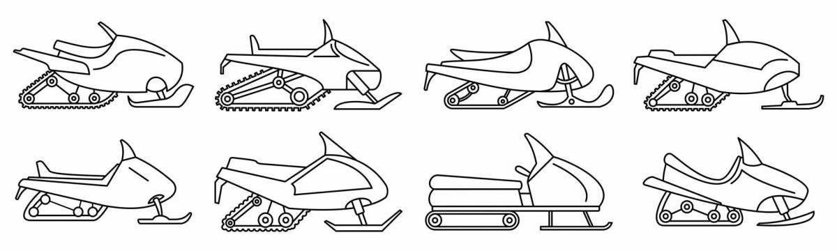 Fascinating snowmobile coloring book for kids