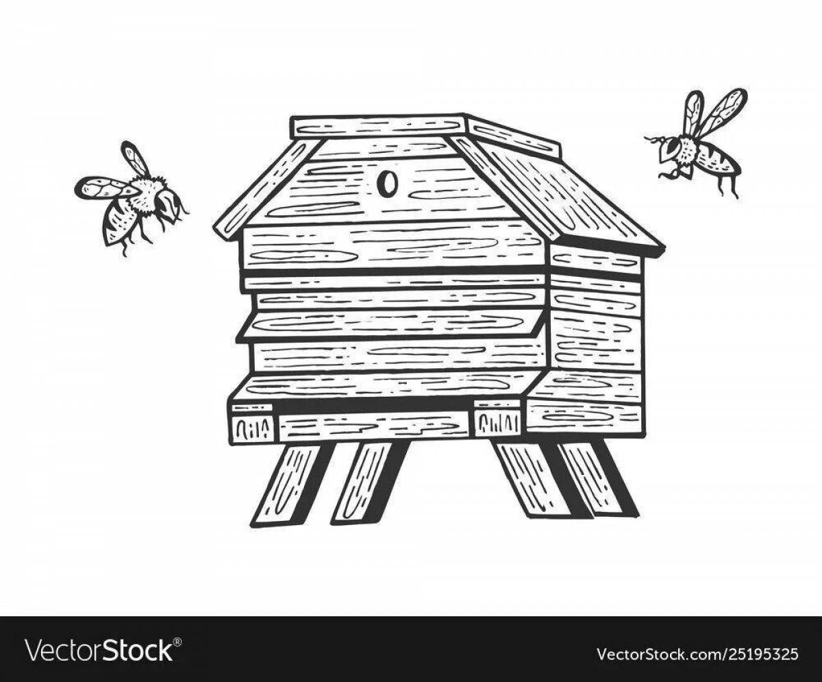 Fun beehive coloring book for kids