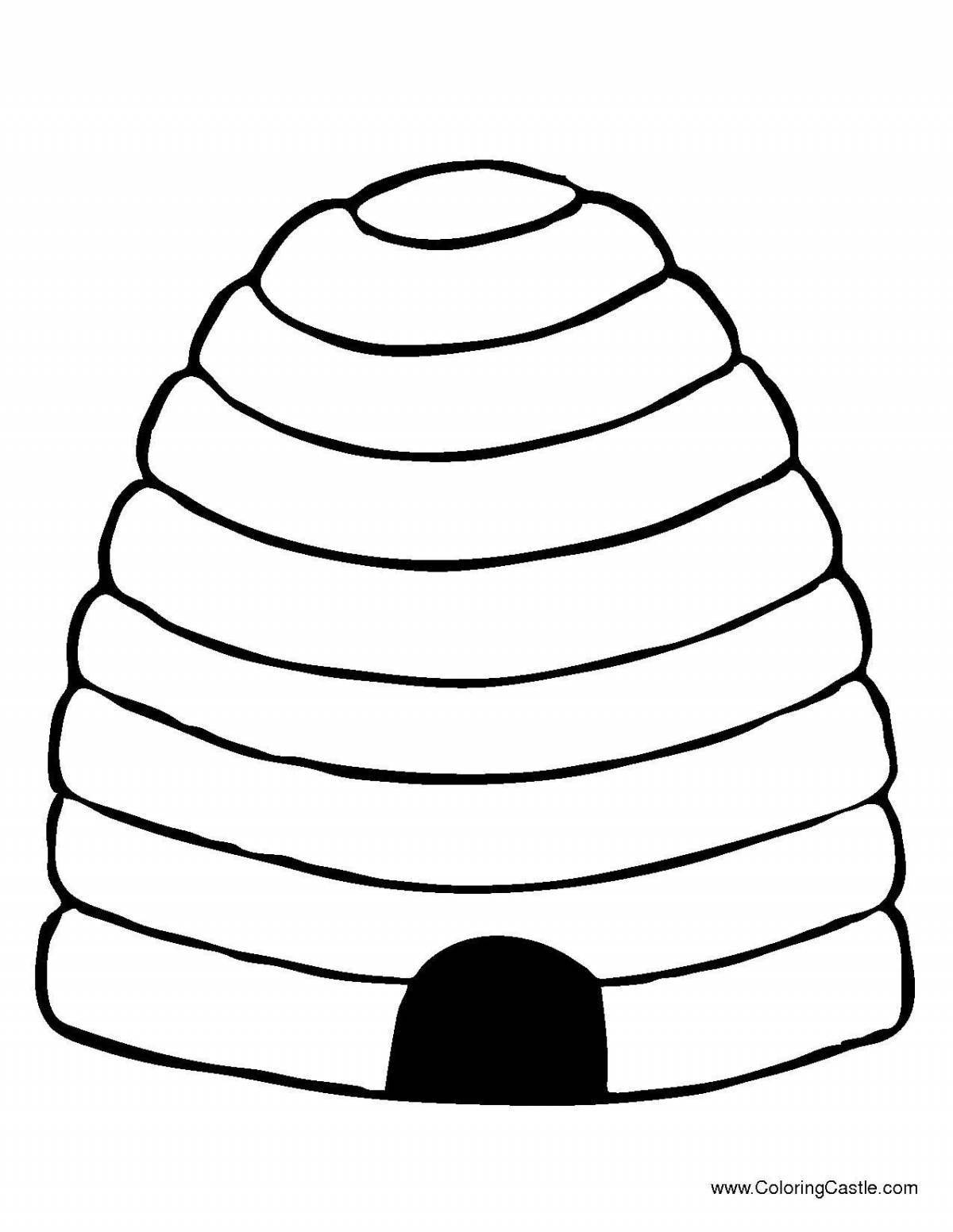 Adorable beehive coloring book for kids