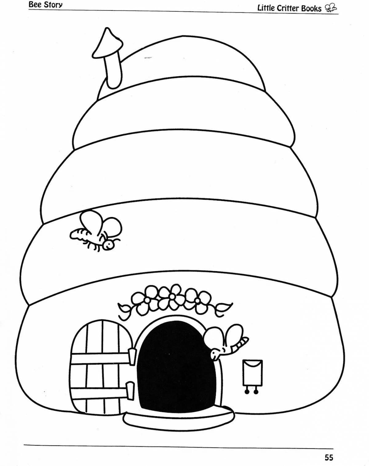 Amazing beehive coloring book for kids