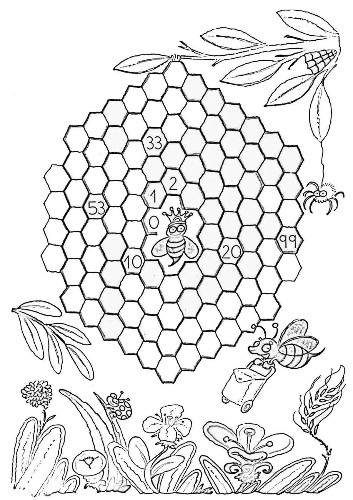 Exquisite beehive coloring book for kids