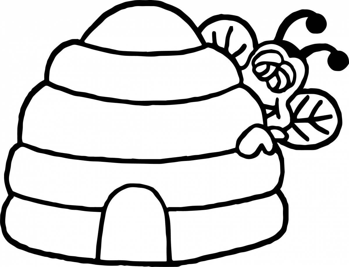 Dynamic hive coloring page for kids