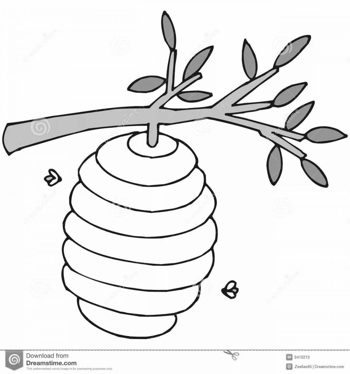Rampant beehive coloring pages for kids