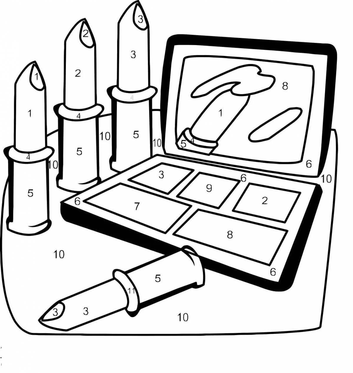 Animated nail polish coloring page for kids
