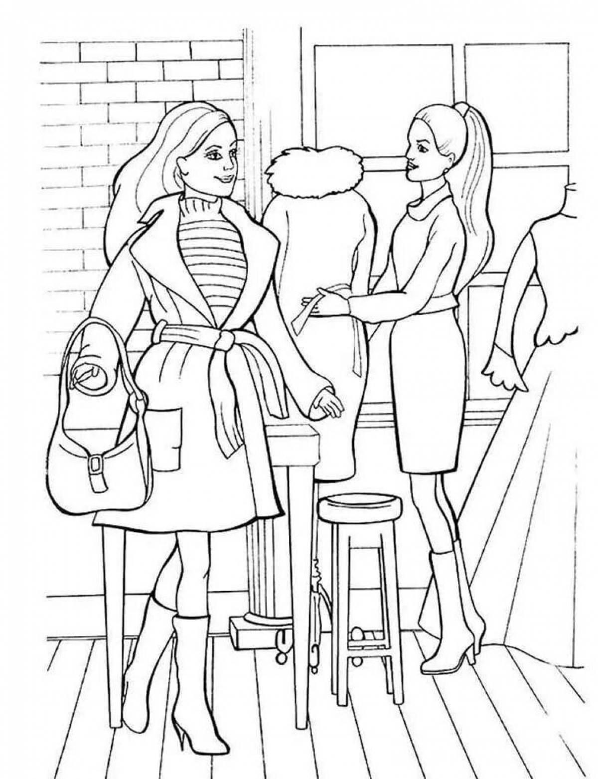 Colour learning coloring book fashion designer for kids