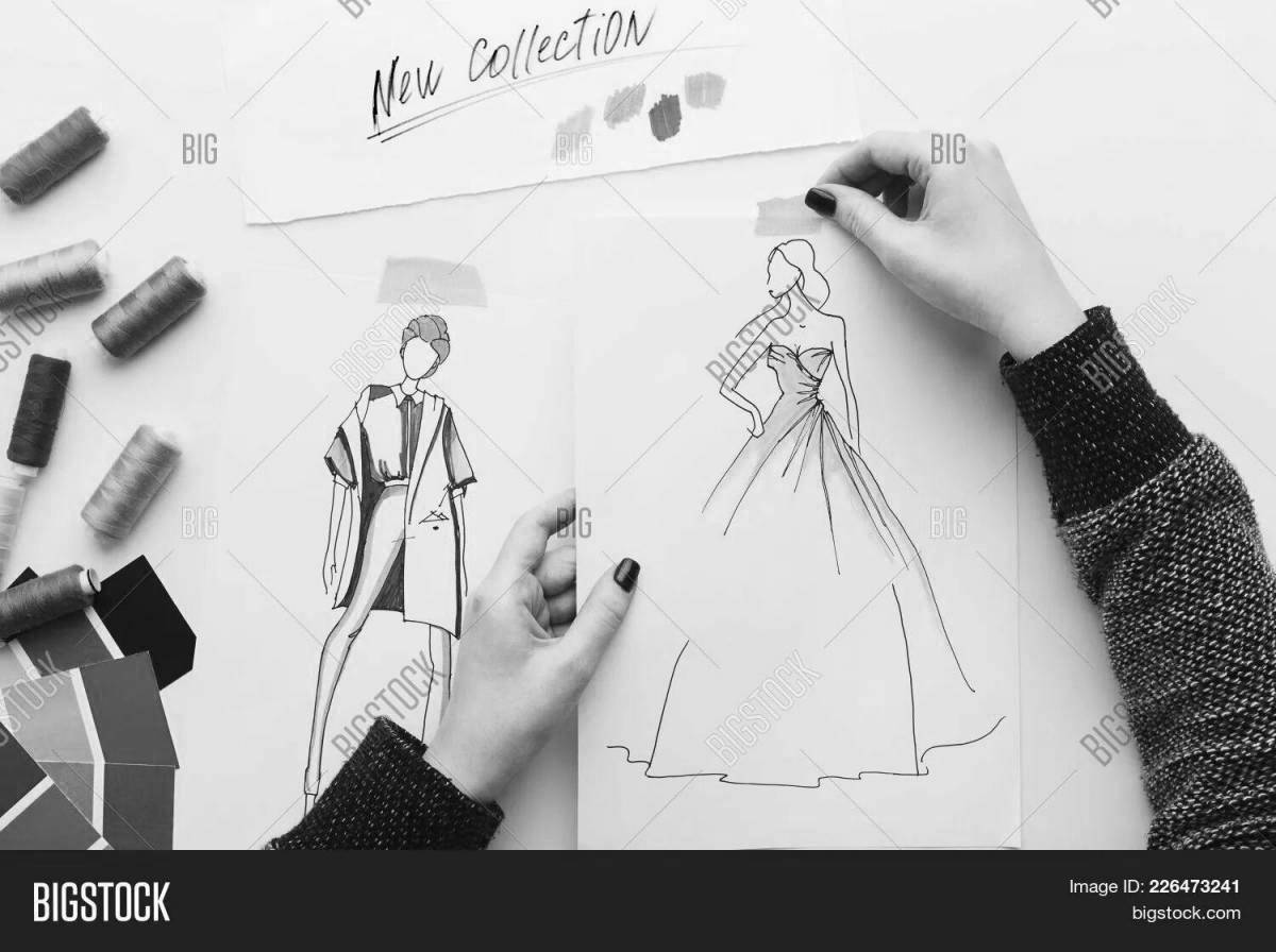 Delightful coloring fashion designer for kids