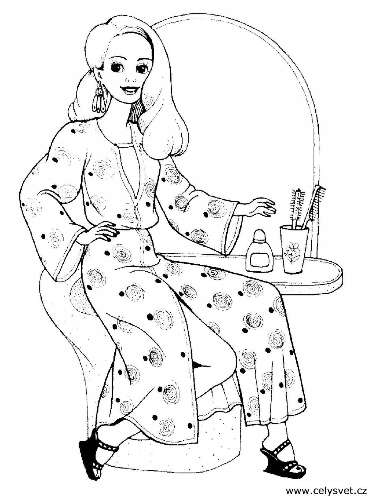 Color-gorgeous coloring page fashion designer for kids