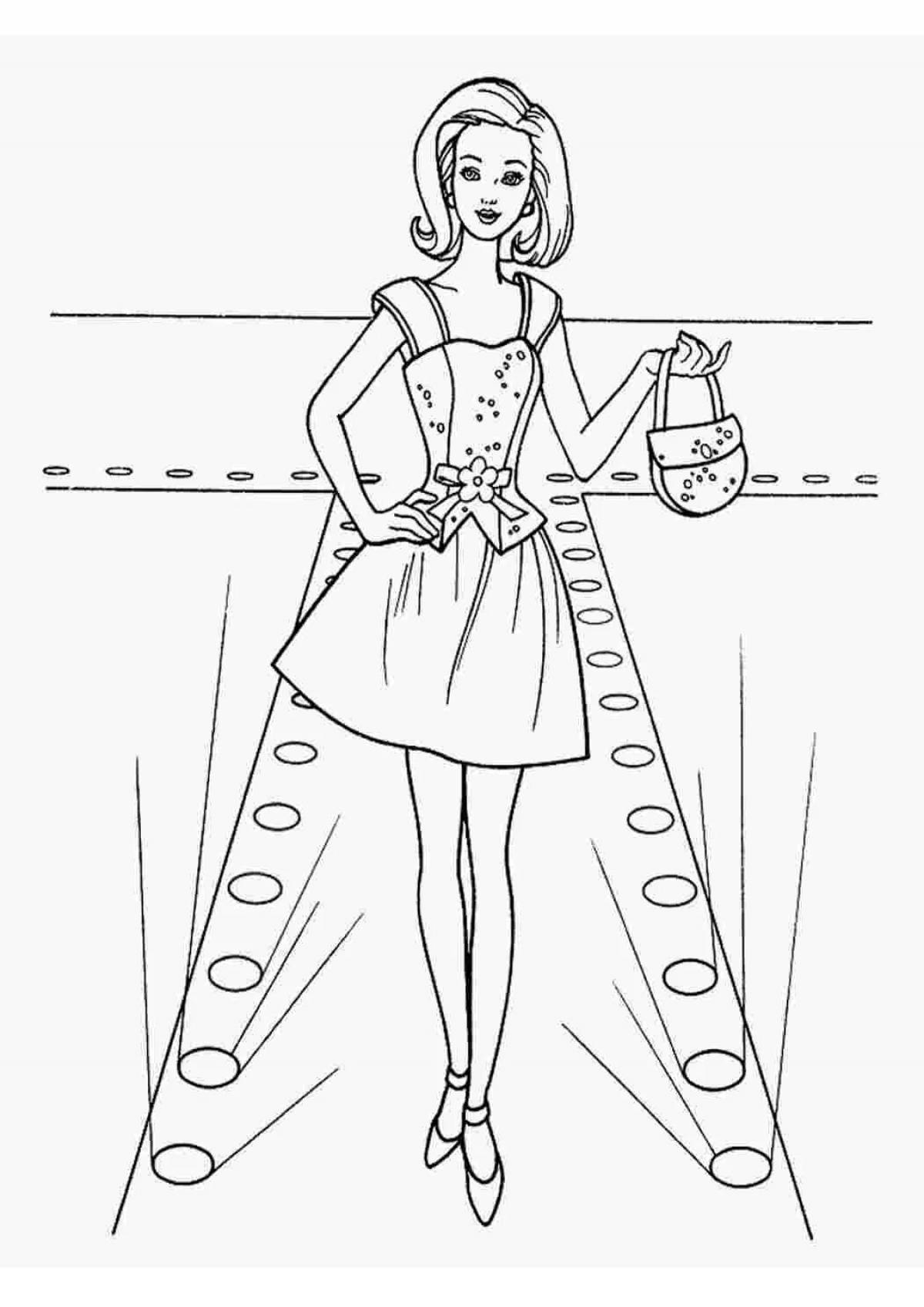 Color-brilliant coloring page fashion designer for kids