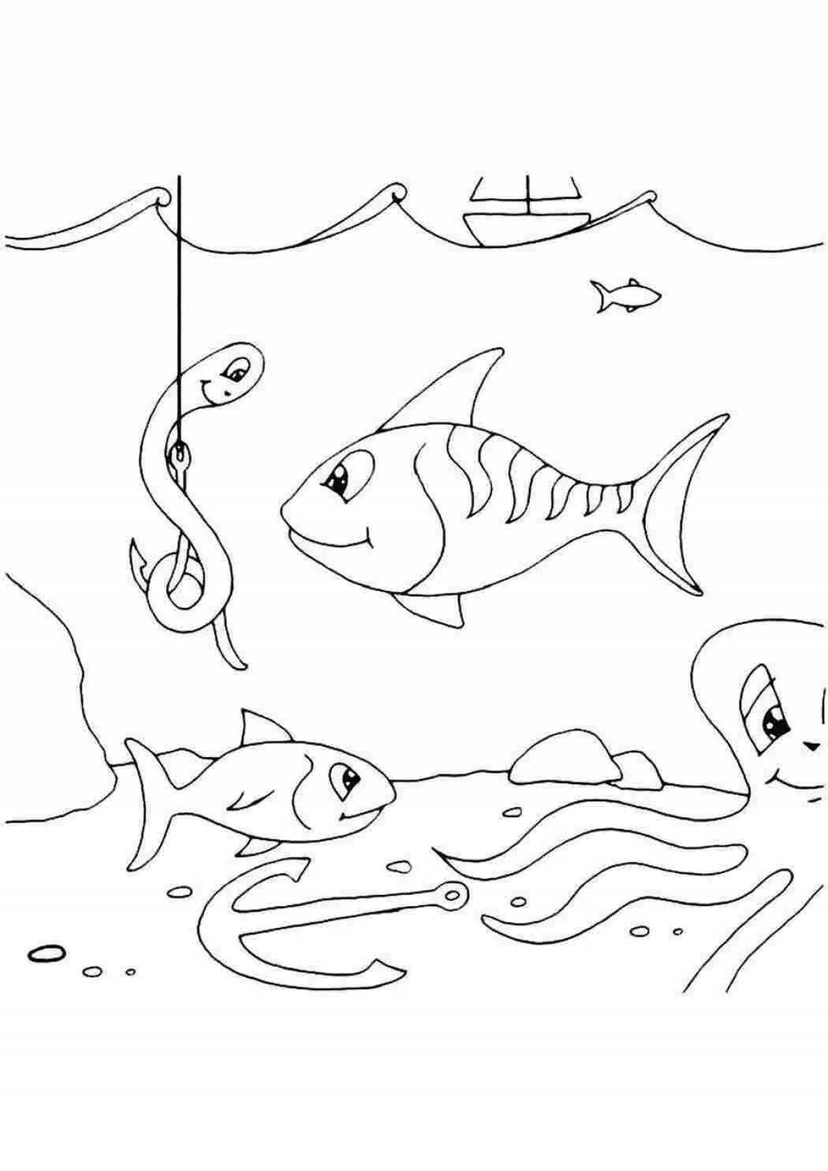 Glorious fisherman coloring for children