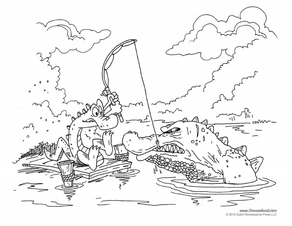 Cute fisherman coloring pages for kids