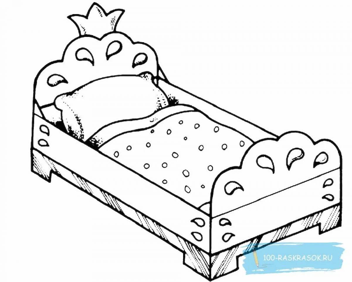 Coloring book fearless bed for children