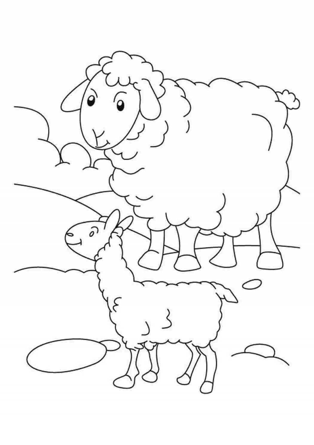 Whimsical lamb coloring book for kids