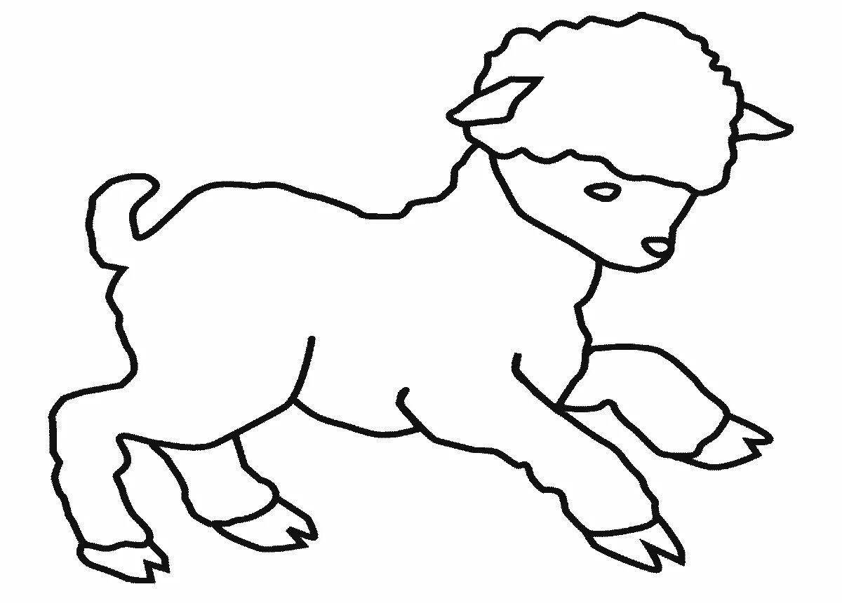 Joyful lamb coloring book for kids