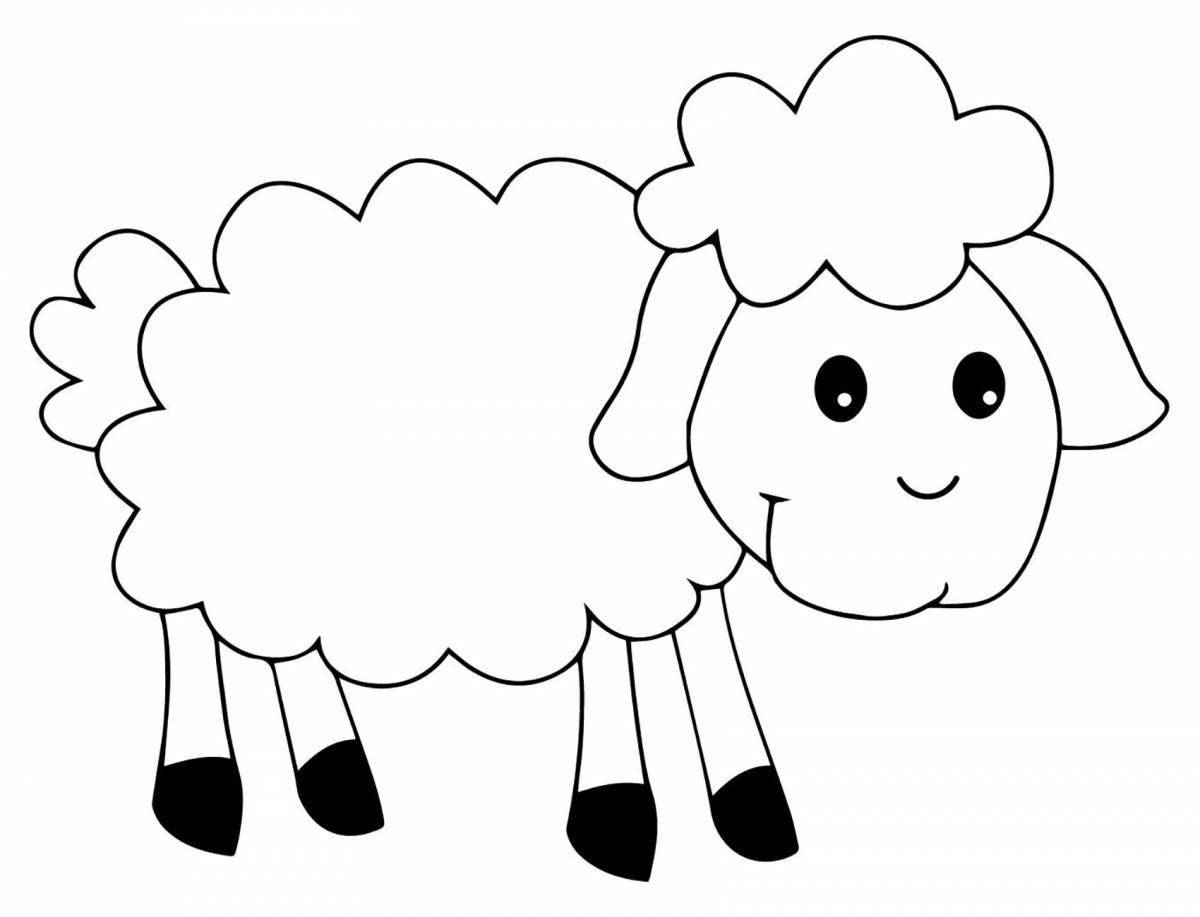 Wiggly coloring page lamb for children