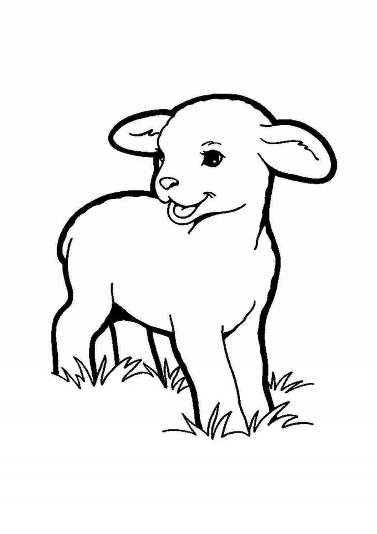 Озорная раскраска овечка для детей