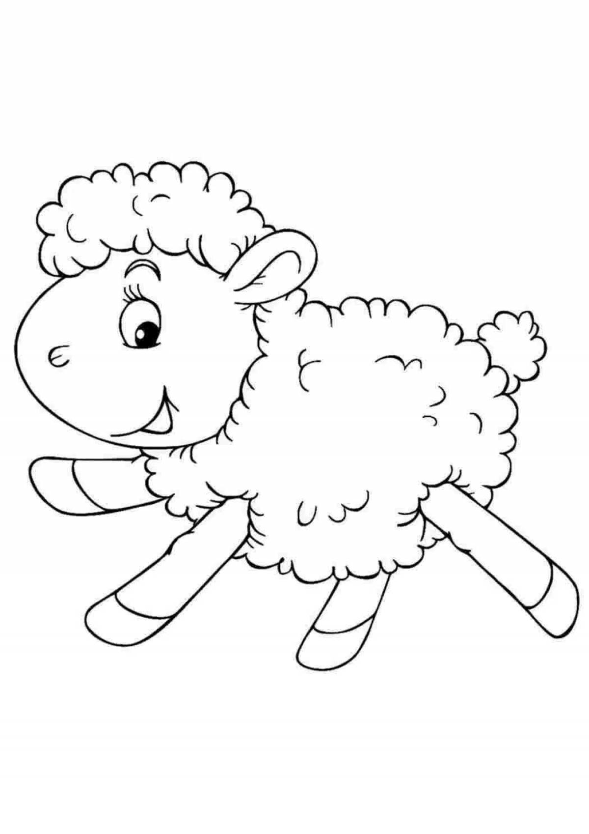 Whimsical lamb coloring book for kids