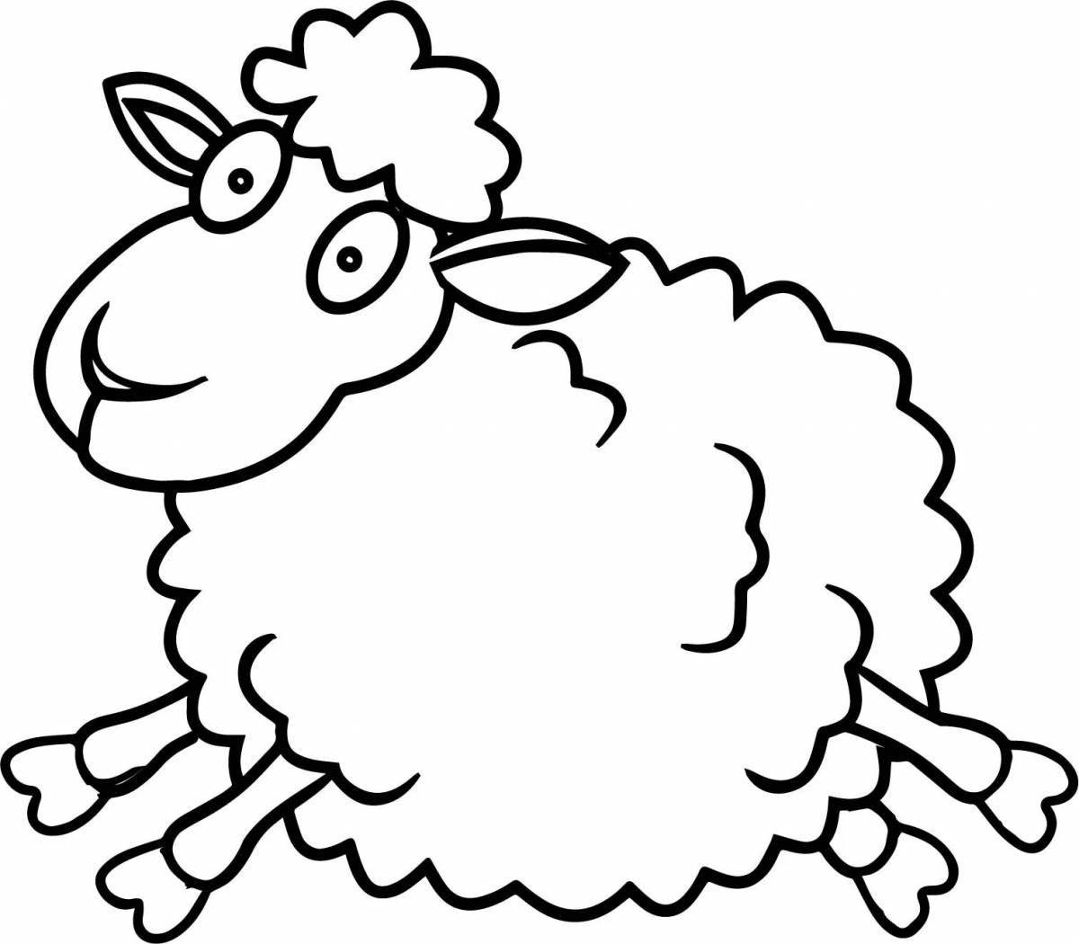 Playtime coloring page lamb for kids