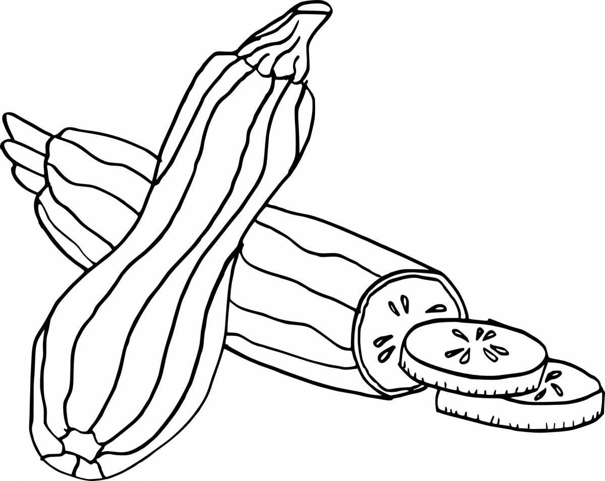 Fun zucchini coloring book for kids