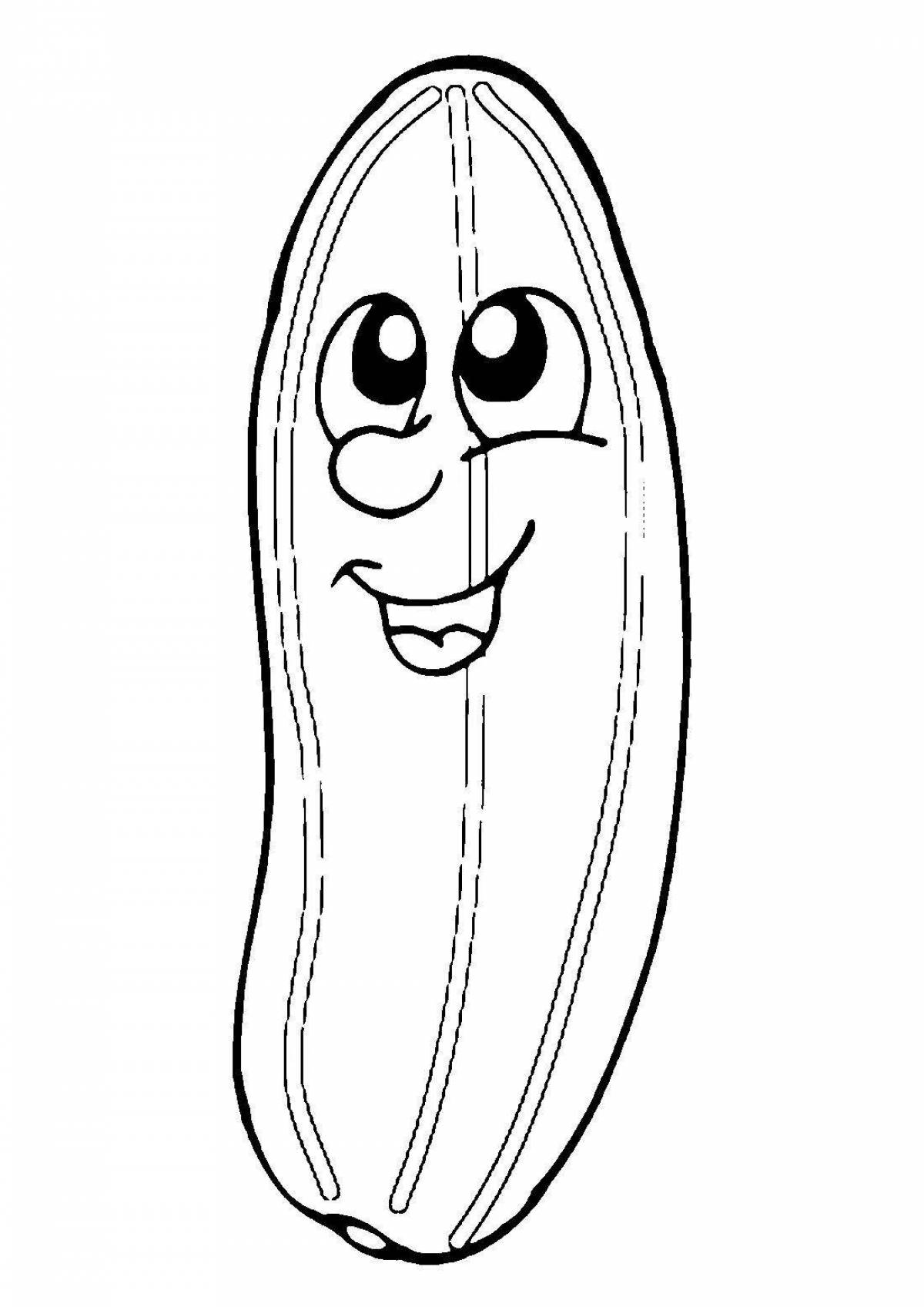 Inspirational zucchini coloring book for kids