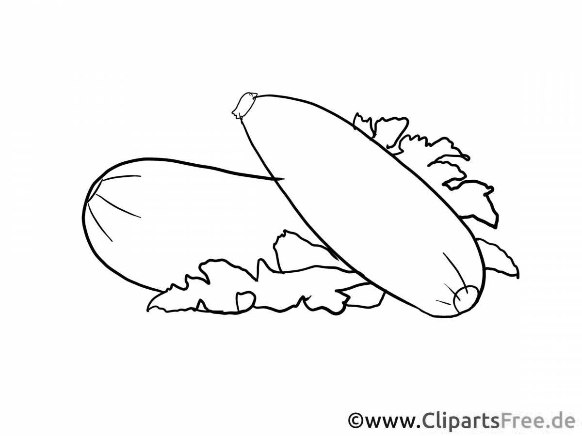 Cute zucchini coloring pages for kids