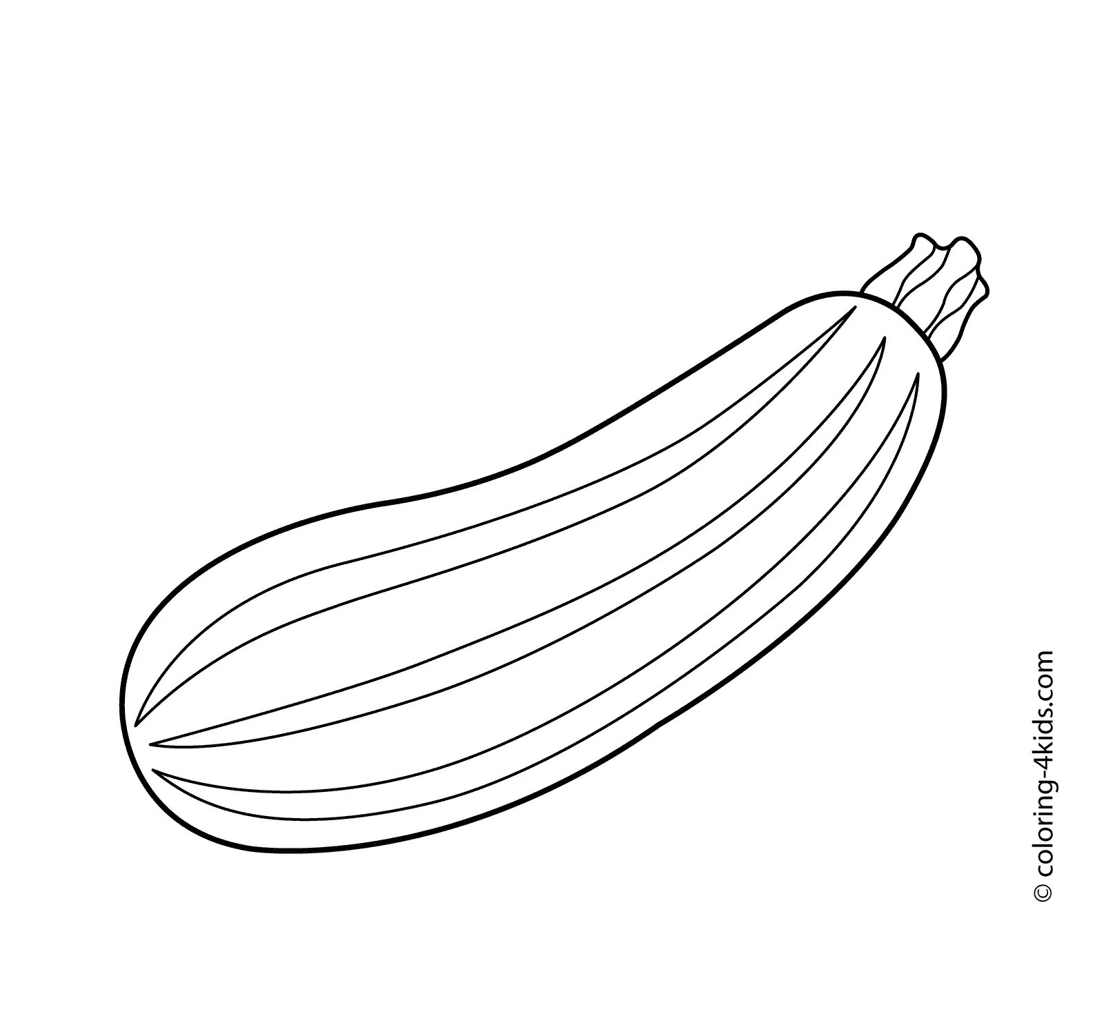 Fancy zucchini coloring pages for kids