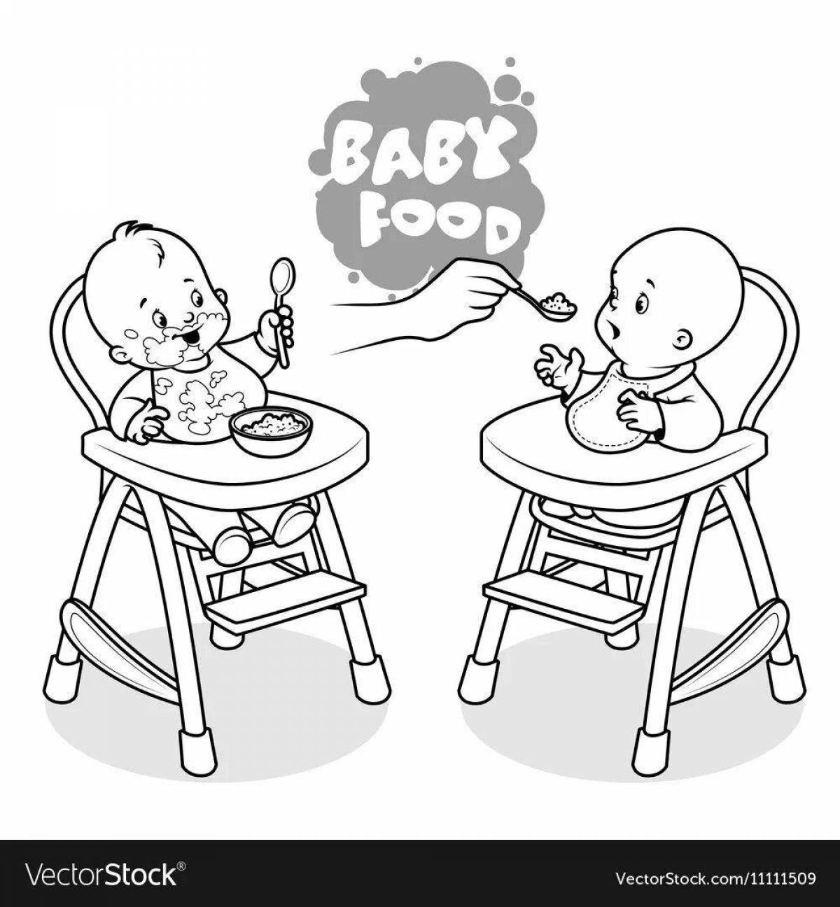 Fancy highchair coloring page