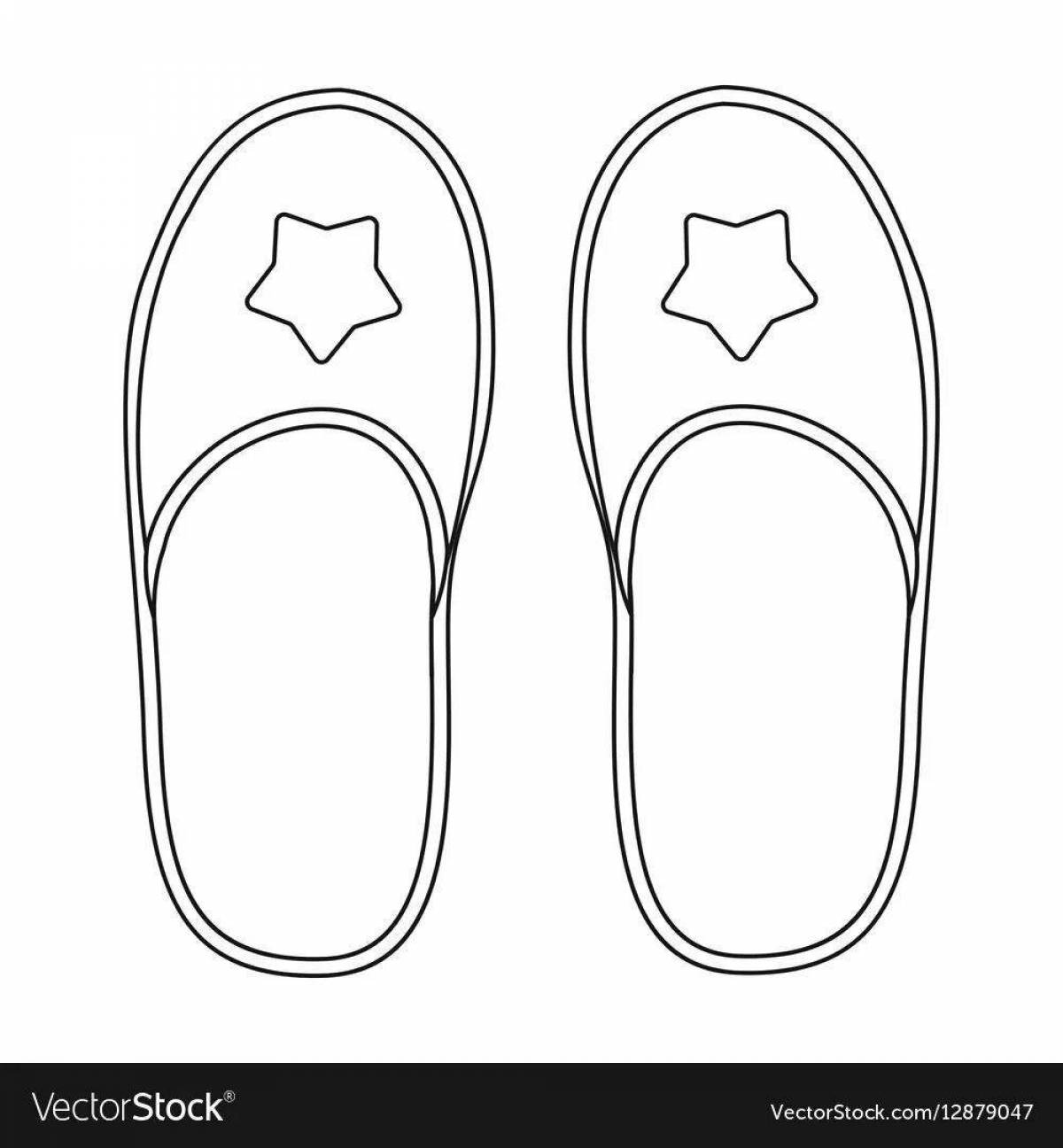 Colourful slippers coloring book for kids