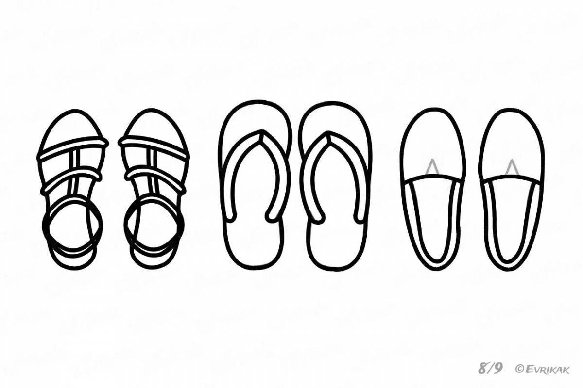 Adorable slippers coloring pages for kids