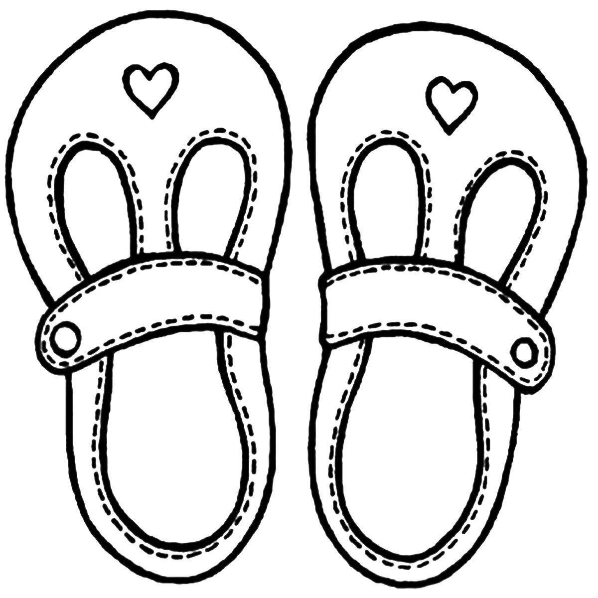 Coloring page magic slippers for kids