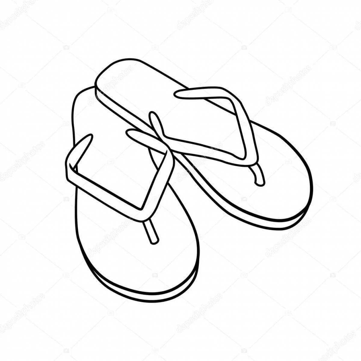 Coloring page joyful slippers for babies