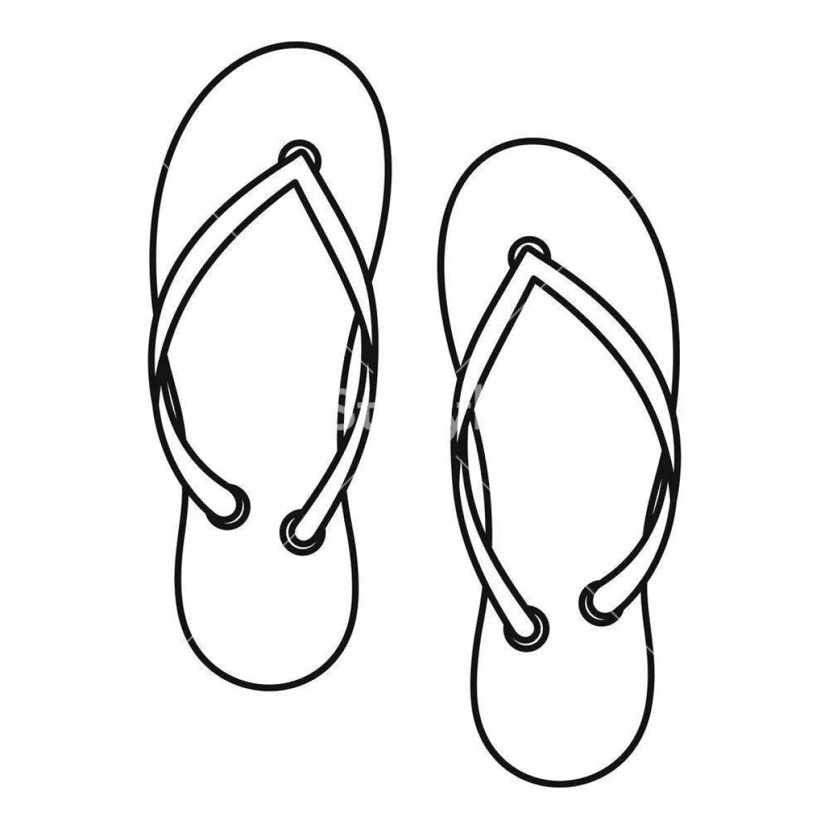 Coloring page cute slippers for kids