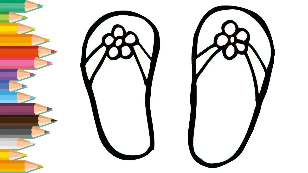 Zestful slippers coloring page for kids