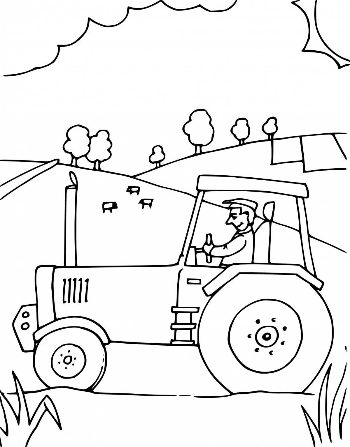 Раскраски сельскохозяйственной техники для детей