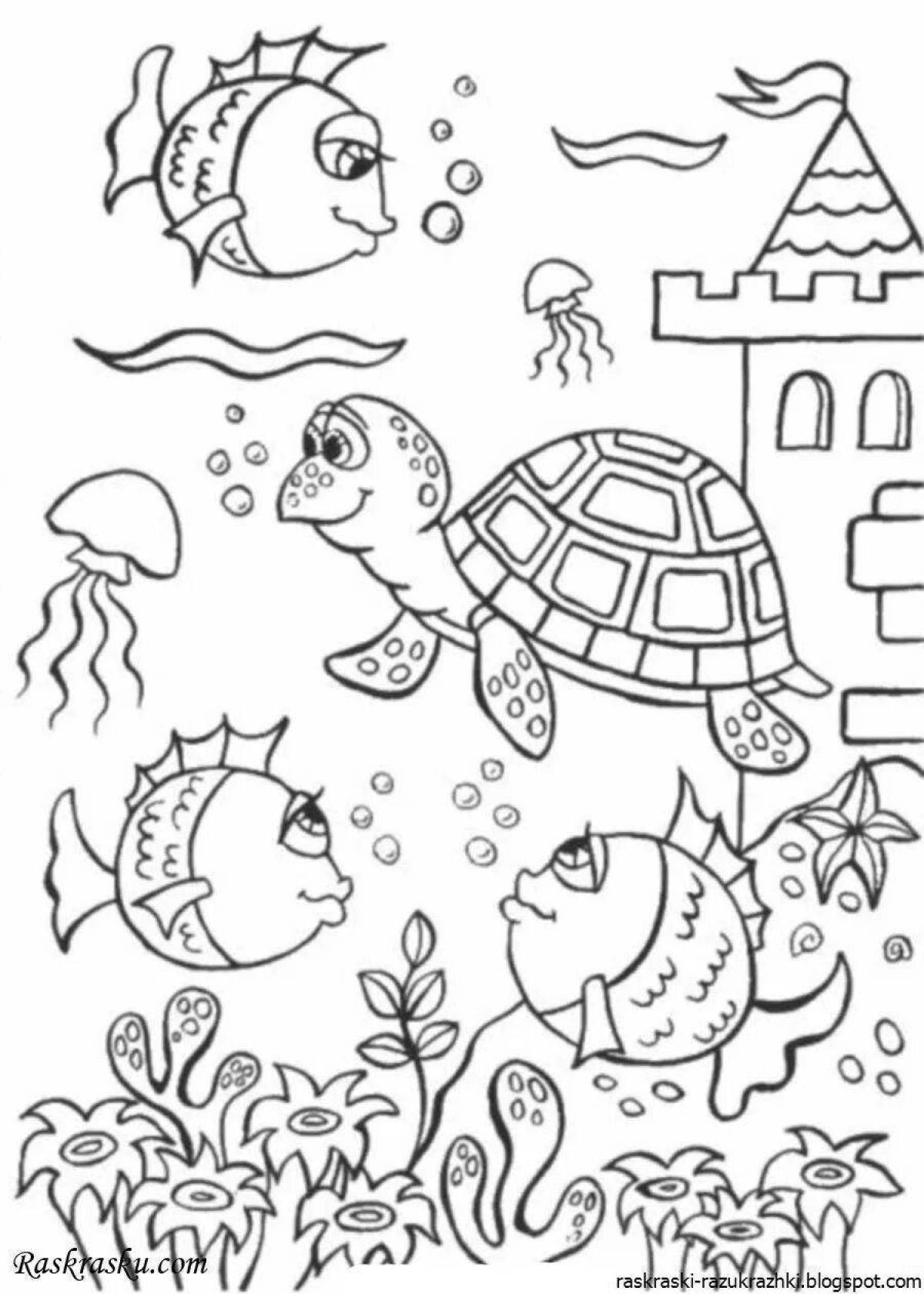 Great ocean coloring book for kids