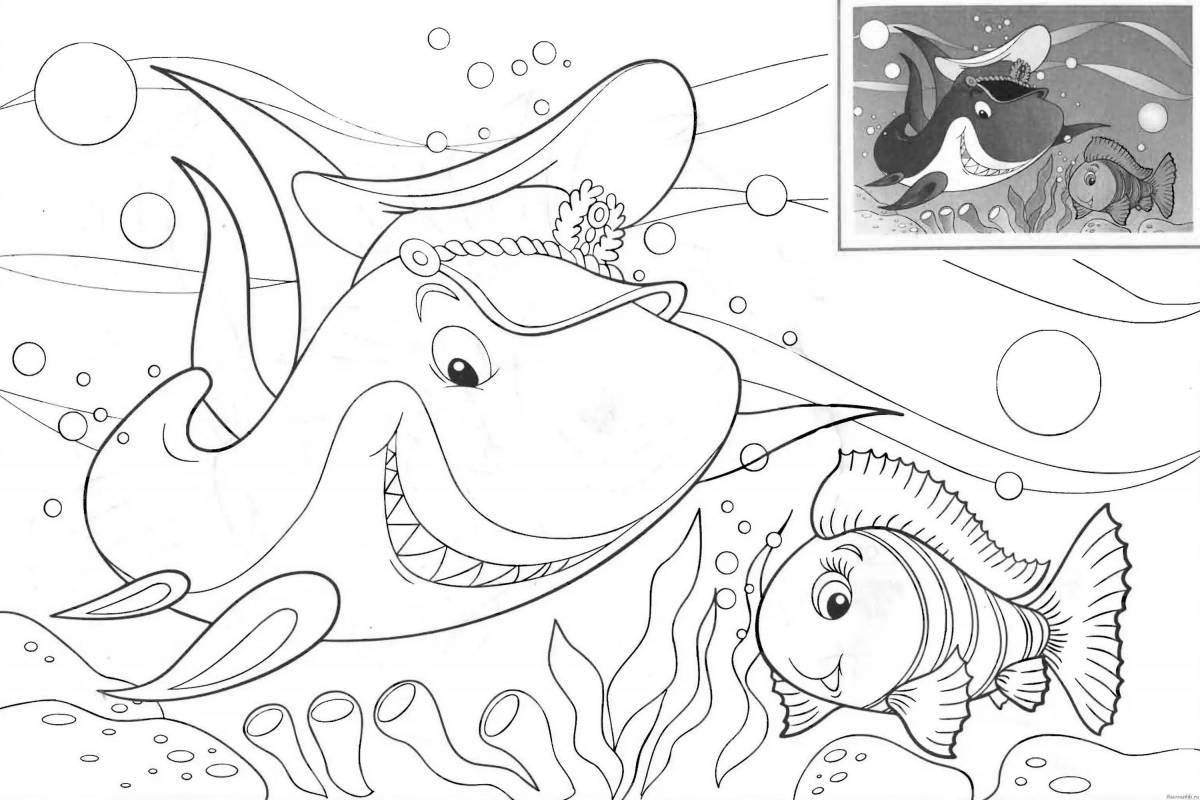 Glowing ocean coloring book for kids