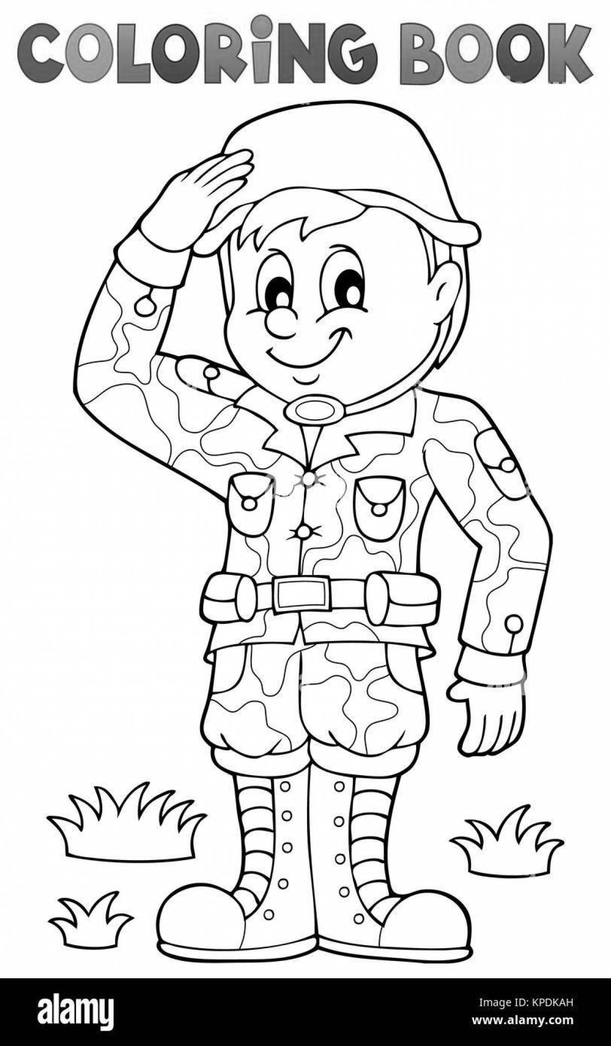 Colorful toy soldiers coloring pages for boys
