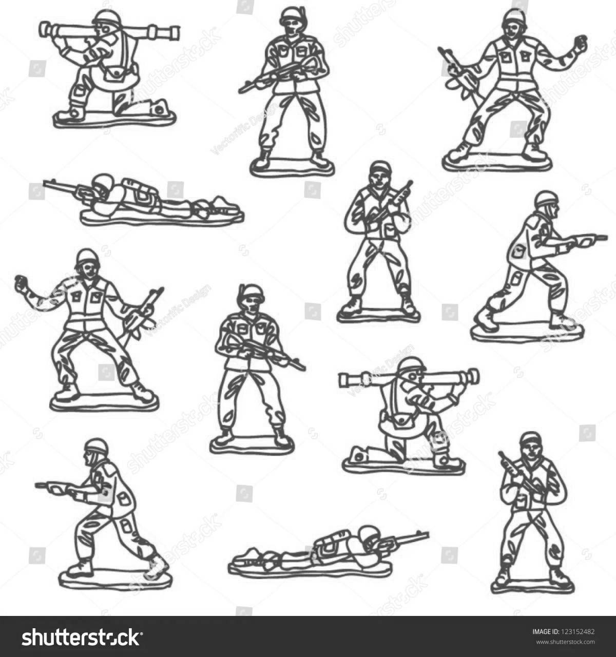 Magic toy soldiers coloring book for boys