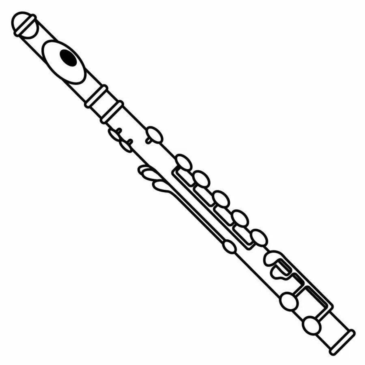 Colorful flute coloring page for kids