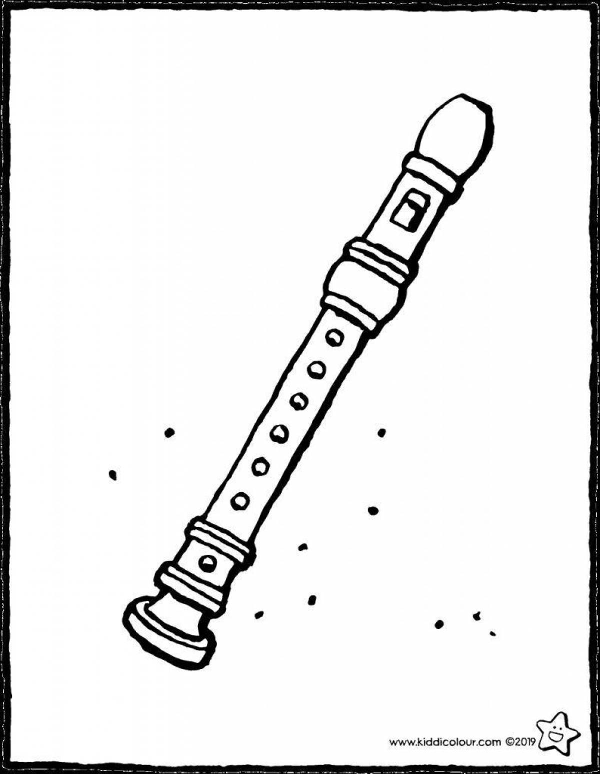 Playful flute coloring page for kids