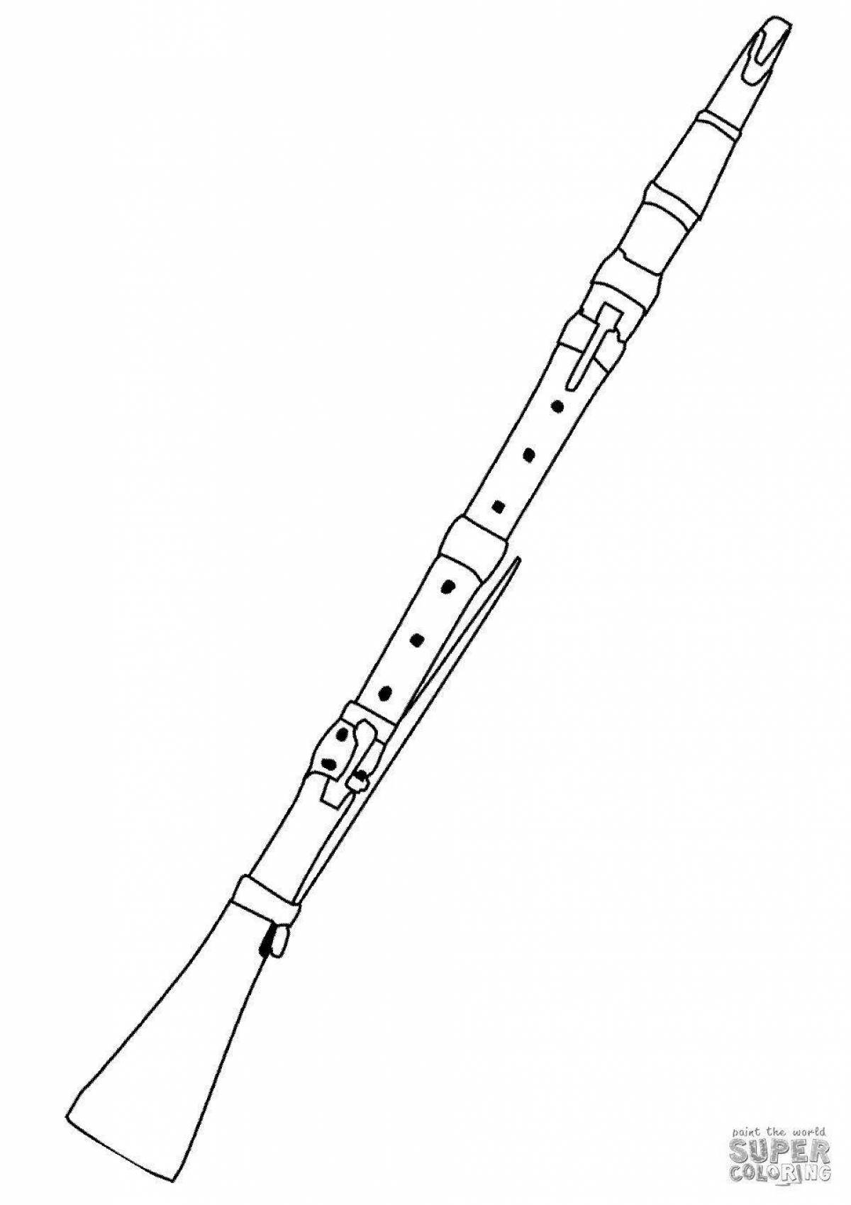 Lovely flute coloring page for kids